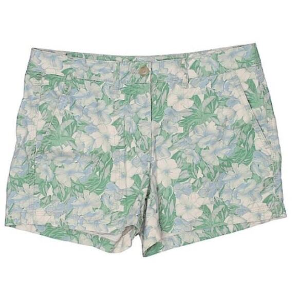NWOT Gap Green Blue White Flower Shorts Size 2 Summer Spring Vacation Coastal - Picture 2 of 9
